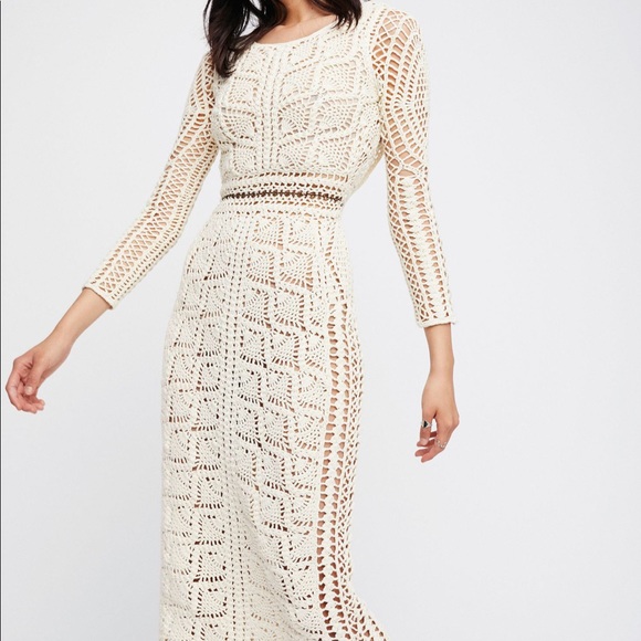 free people crochet maxi dress